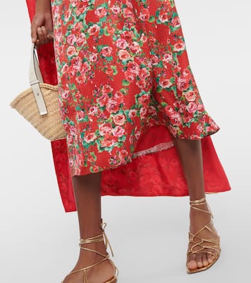 Vestido midi de seda con capa | Markarian