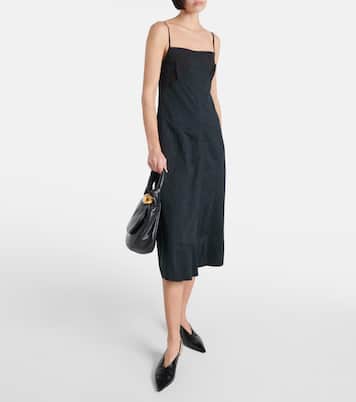 Abito midi in misto cotone con pizzo | Jil Sander