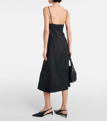 Abito midi in misto cotone con pizzo | Jil Sander