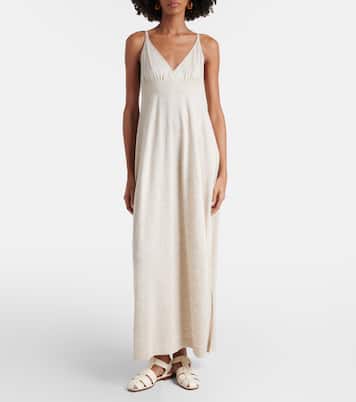 Robe midi en cachemire, lin et soie | Loro Piana