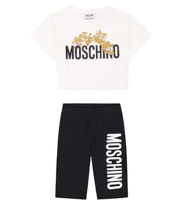 Ensemble t-shirt et short en coton mélangé | Moschino Kids