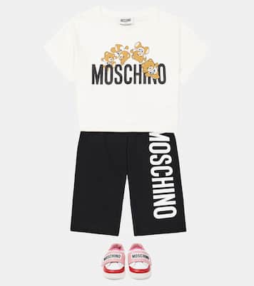 Ensemble t-shirt et short en coton mélangé | Moschino Kids