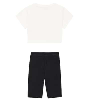 Ensemble t-shirt et short en coton mélangé | Moschino Kids