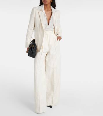 Blazer gessato in lino e cotone | Max Mara