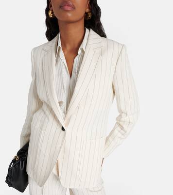 Blazer gessato in lino e cotone | Max Mara