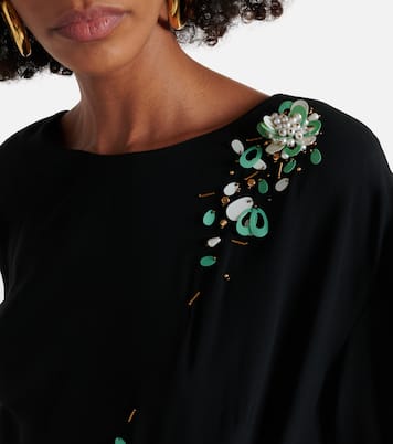 Embroidered crêpe satin gown | Dries Van Noten