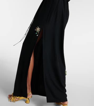Embroidered crêpe satin gown | Dries Van Noten