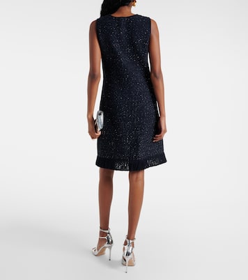 Vestido corto de tweed de mezcla de algodón | Oscar de la Renta