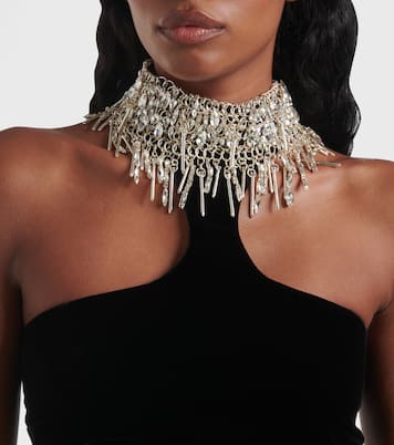Abito lungo in velluto con ricamo | McQueen