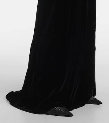 Abito lungo in velluto con ricamo | McQueen
