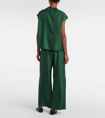 Dasha silk twill top | Asceno