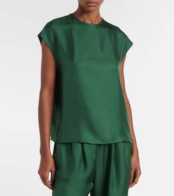 Dasha silk twill top | Asceno