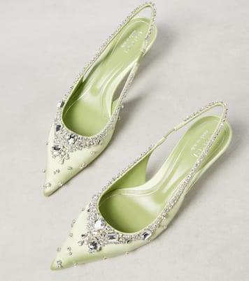 Escarpins slingback en satin à cristaux | Gucci