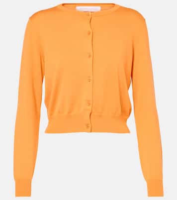 Cardigan raccourci en soie et coton | Carolina Herrera