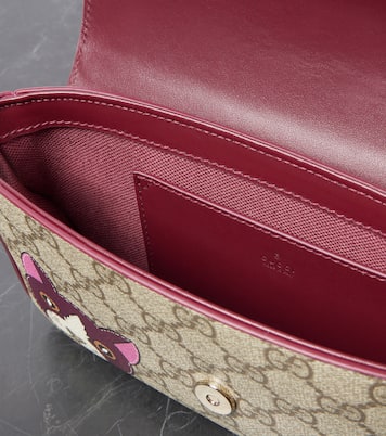 Borsa GG Mini in pelle con stampa | Gucci
