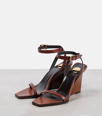 Sandali May 90 in pelle con zeppa | Saint Laurent