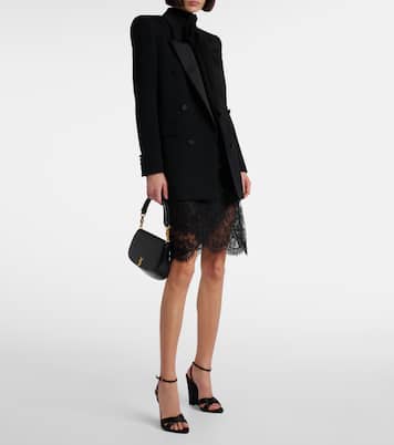 Sandales compensées Bibi 110 en crêpe de satin | Saint Laurent