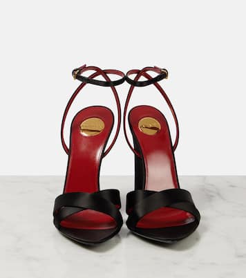 Sandales compensées Bibi 110 en crêpe de satin | Saint Laurent