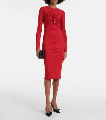 Abito midi Safety Pin in jersey | Versace