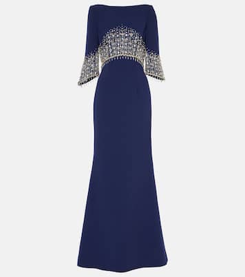 Abito lungo Electra in crêpe | Jenny Packham