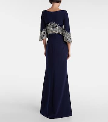 Abito lungo Electra in crêpe | Jenny Packham