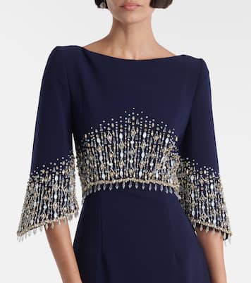 Abito lungo Electra in crêpe | Jenny Packham