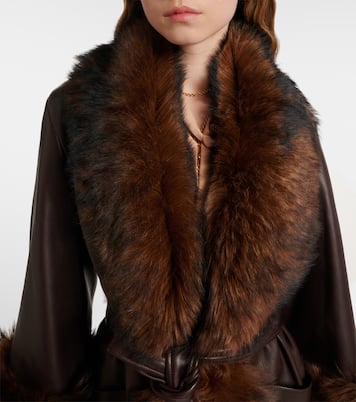 Chaqueta envolvente de piel con borrego | Chloé