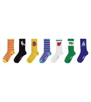 Seagull set of 7 pairs of cotton-blend socks | Mini Rodini