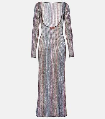 Maxikleid aus Häkelstrick mit Pailletten | Missoni
