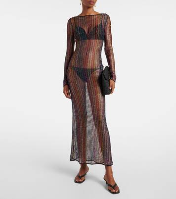 Maxikleid aus Häkelstrick mit Pailletten | Missoni
