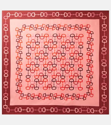 Foulard in twill di seta Horsebit | Gucci