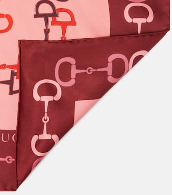 Foulard in twill di seta Horsebit | Gucci