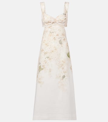 Vestido midi Balance de lino floral | Zimmermann