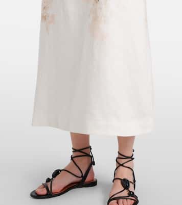 Vestido midi Balance de lino floral | Zimmermann