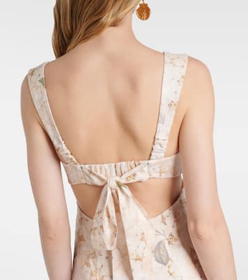 Vestido midi Balance de lino floral | Zimmermann