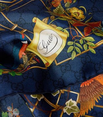 Floral silk twill scarf | Gucci