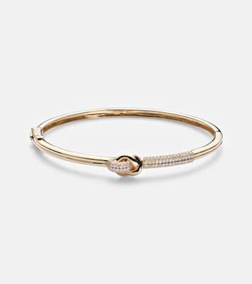 14kt gold bangle with diamond | Stone and Strand