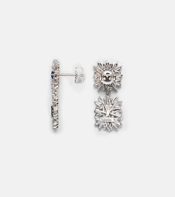 Ohrringe aus 18kt Weißgold mit Diamanten und Saphiren | Suzanne Kalan