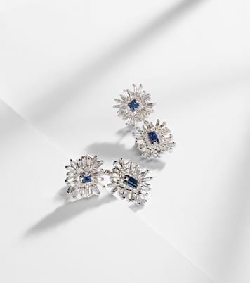 Ohrringe aus 18kt Weißgold mit Diamanten und Saphiren | Suzanne Kalan