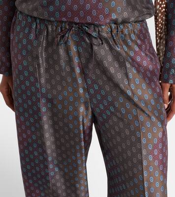 Printed silk satin straight pants  | Dries Van Noten