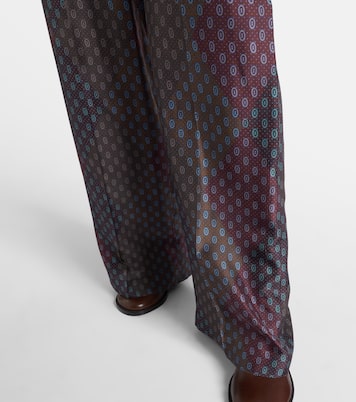 Printed silk satin straight pants  | Dries Van Noten
