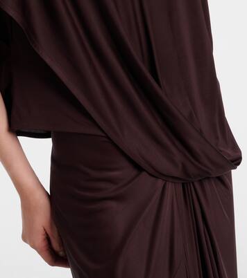 Scarf-detail draped satin top | Dries Van Noten