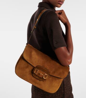 Sac Gucci Horsebit 1955 Large en daim | Gucci