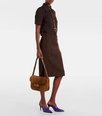 Sac Gucci Horsebit 1955 Large en daim | Gucci