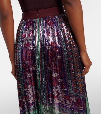 Accordian pleated sequined midi skirt | La DoubleJ