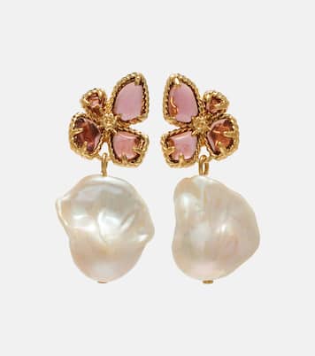Bloom embellished pearl drop earrings  | Zimmermann