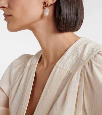 Bloom embellished pearl drop earrings  | Zimmermann