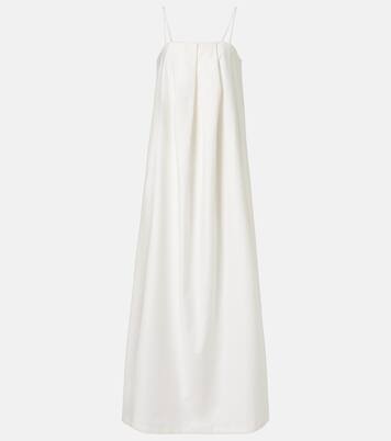 Solid Voluminous draped cotton maxi dress | Adriana Degreas
