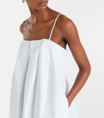 Solid Voluminous draped cotton maxi dress | Adriana Degreas