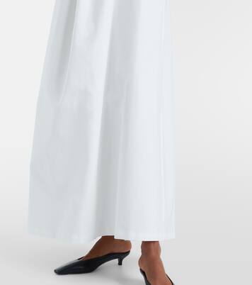 Solid Voluminous draped cotton maxi dress | Adriana Degreas